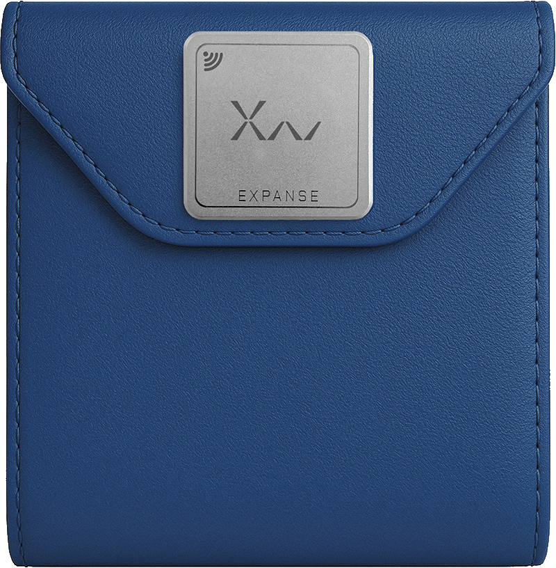 X-Wallet in Bleu Lzmir leather
