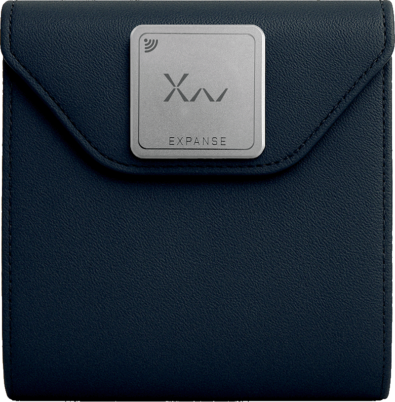 X-Wallet in Bleu Nuit leather