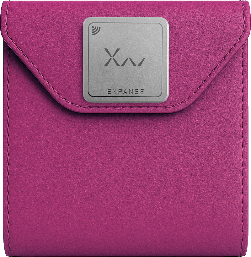 X-Wallet in Rose Pourpre leather