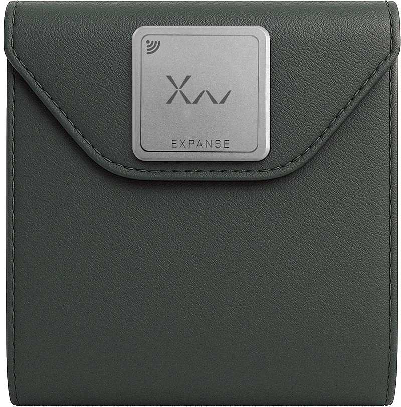 X-Wallet in Vert Cypress leather